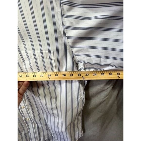 Donald J. Trump Button Up Shirt Adult XL 34/35 White Striped Long Sleeve Men - Picture 5 of 7